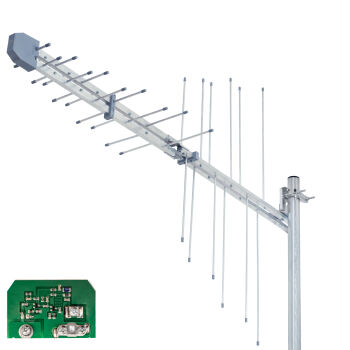 Antena TV logarytmiczna 2HV - 32 elementy ze wzmacniaczem B